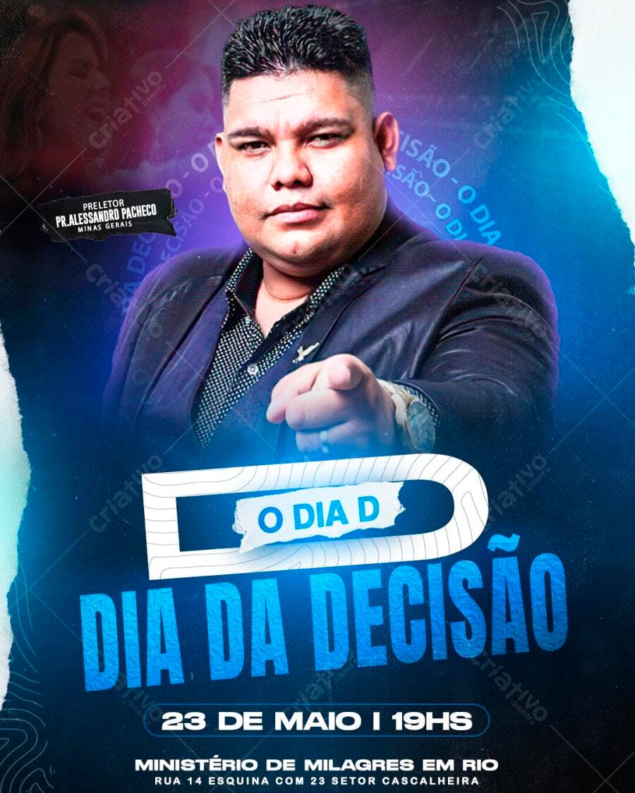 Flyer O Dia D Dia da Decisão Evento Religioso PSD Editável