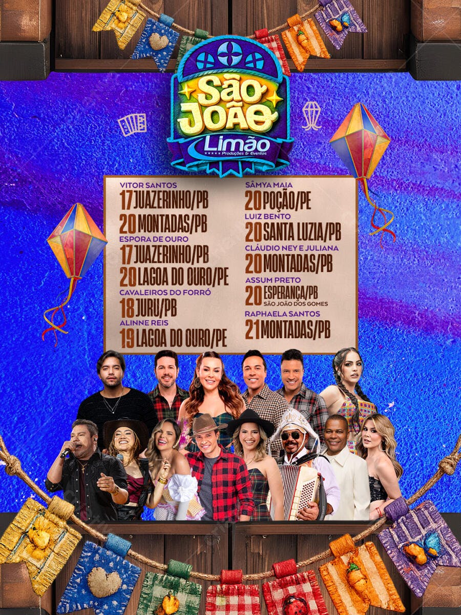Flyer São João Festa Junina Arraial PSD Editável