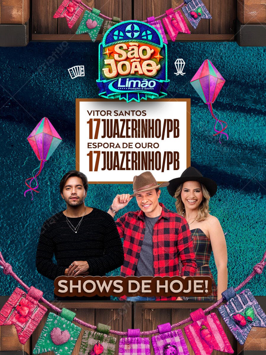 Flyer São João Festa Junina Shows PSD Editável