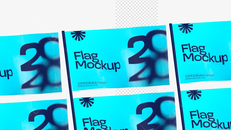 Mockup Bandeira 3D Realista Flag Politica Adesivo PSD Editável
