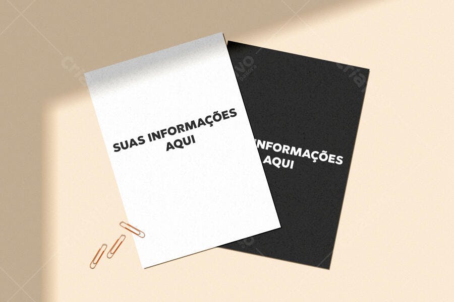 Mockup Cartão Visita Papel Fundo Claro Sombra Editável