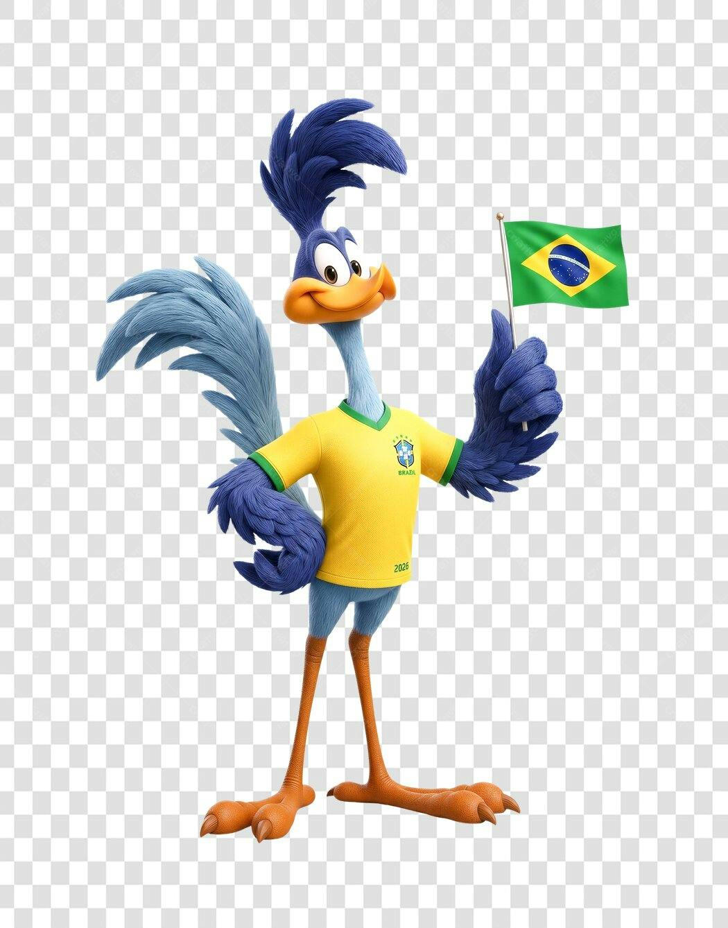 Personagem Ilustrado Papa-Léguas Brasil Bandeira PNG Fundo Transparente