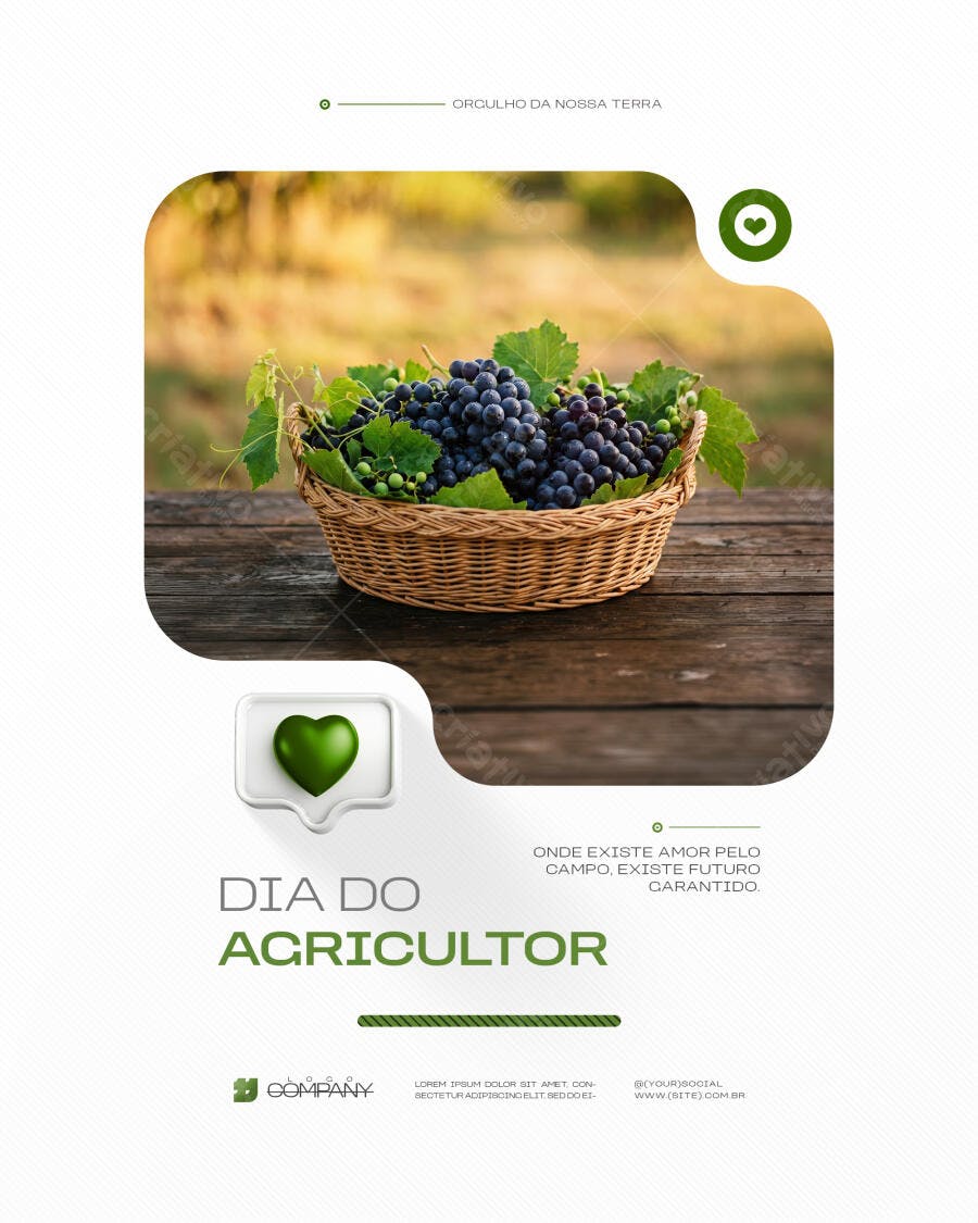 Post Dia do Agricultor Agronegócio PSD Editável