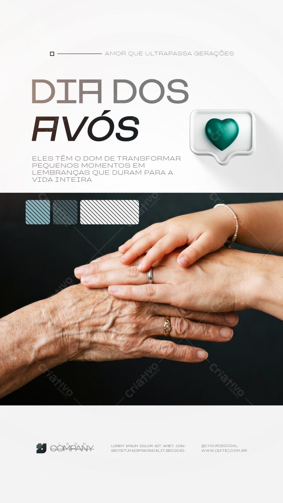 Post Dia dos Avós Amor Família PSD Editável