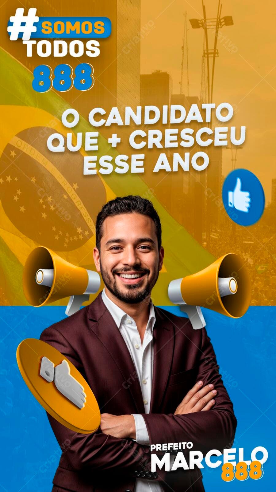 Post Instagram Campanha Política Eleições PSD Editável