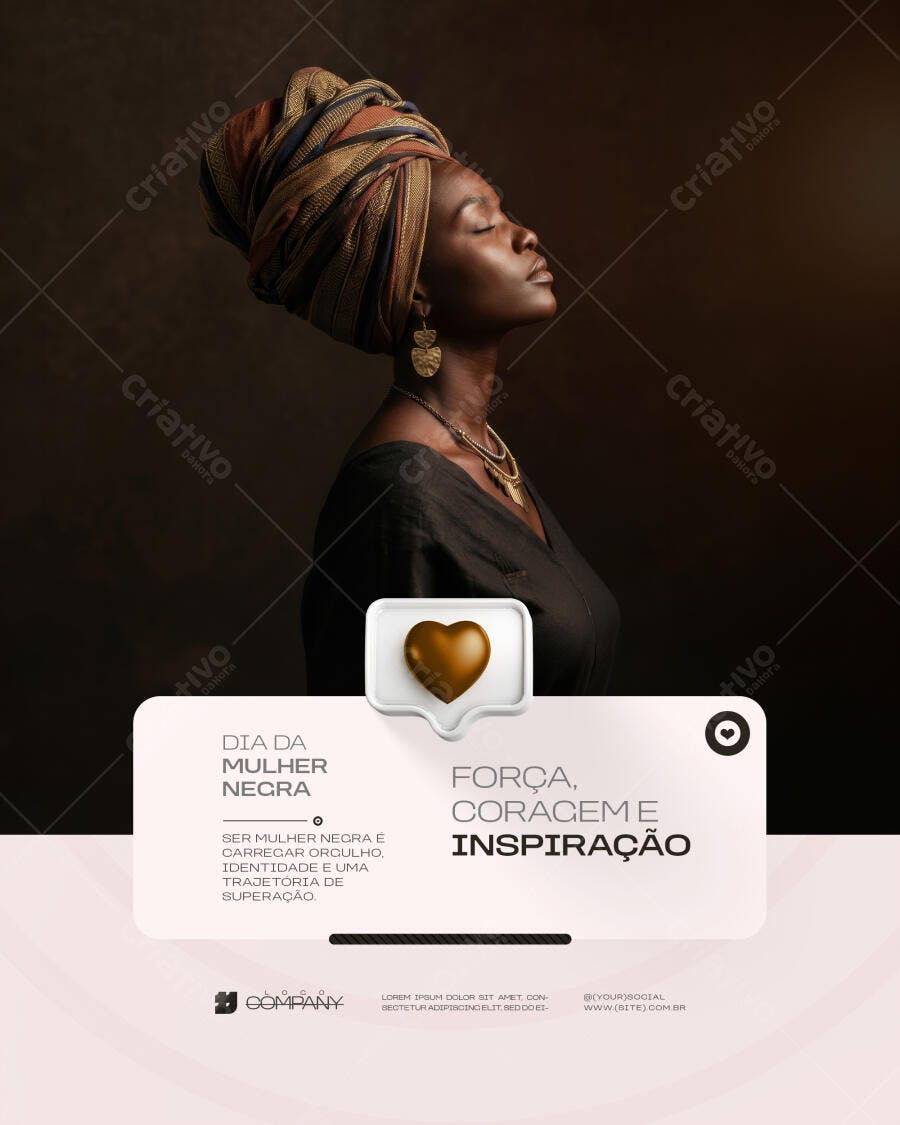 Post Instagram Dia da Mulher Negra Novembro PSD Editável