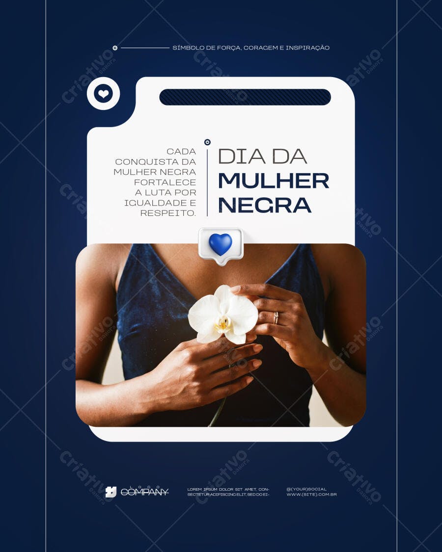 Post Instagram Dia da Mulher Negra Novembro PSD Editável