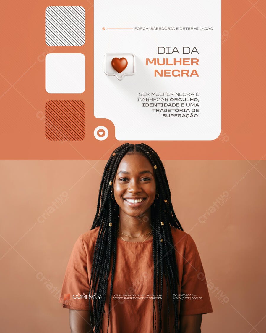 Post Instagram Dia da Mulher Negra PSD Editável