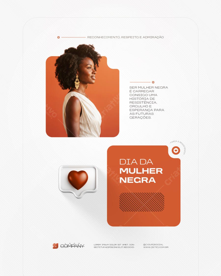 Post Instagram Dia da Mulher Negra PSD Editável