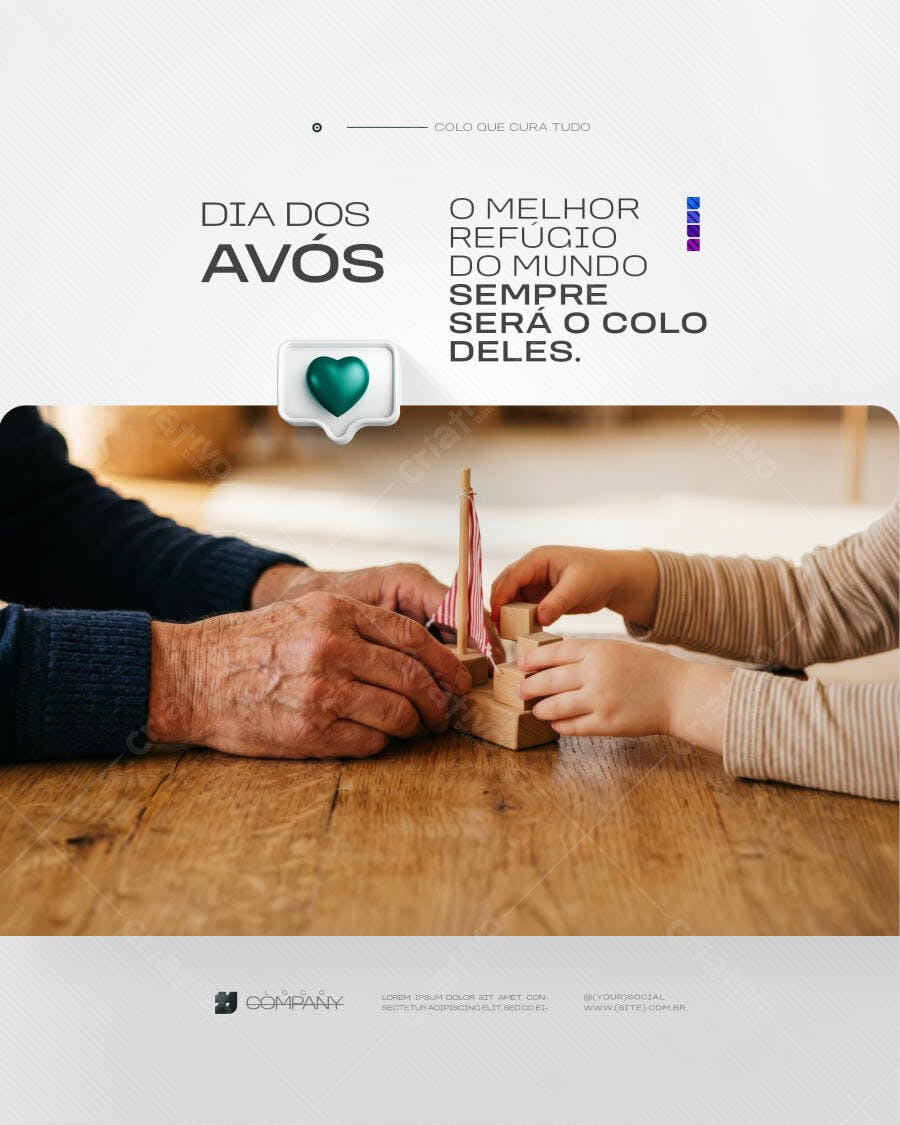 Post Instagram Dia dos Avós Família PSD Editável
