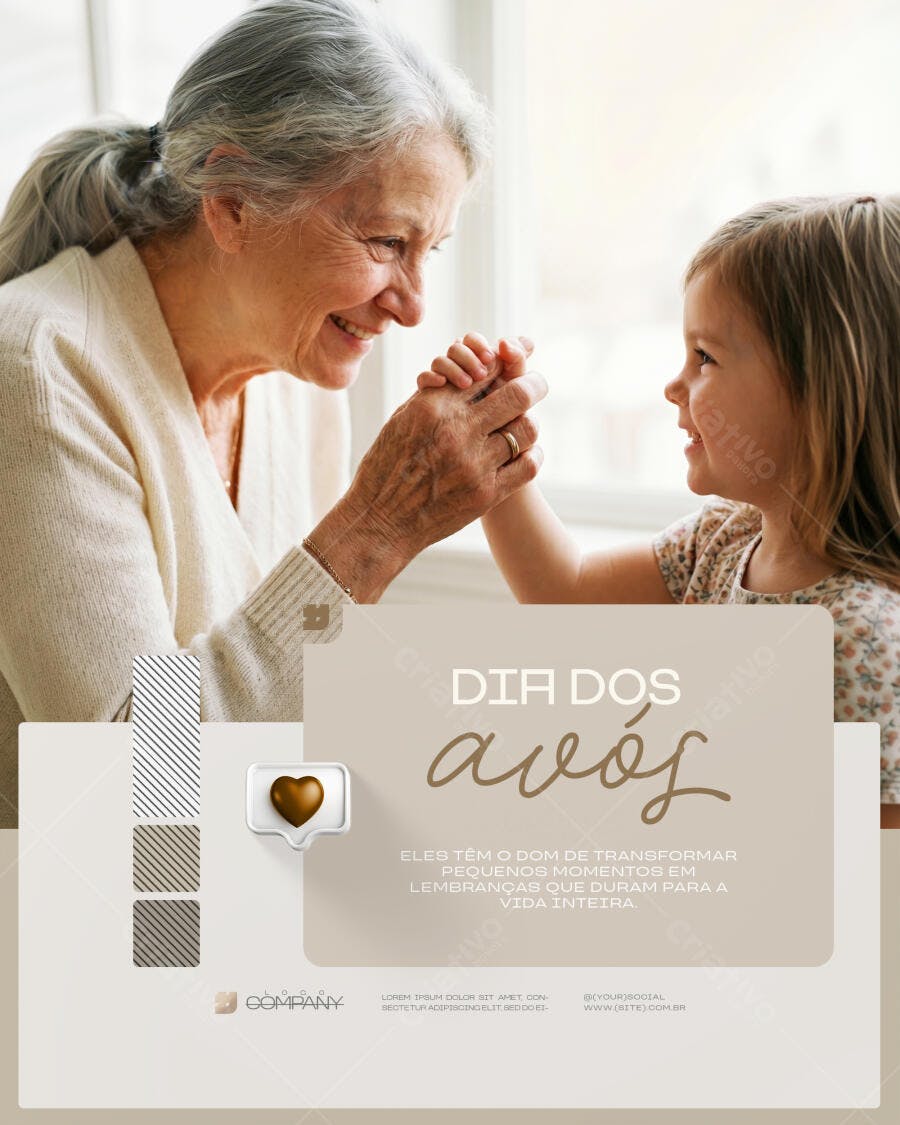 Post Instagram Dia dos Avós Julho PSD Editável