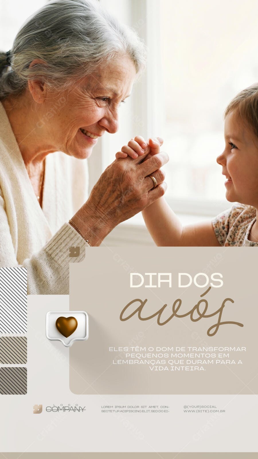 Post Instagram Dia dos Avós Julho PSD Editável
