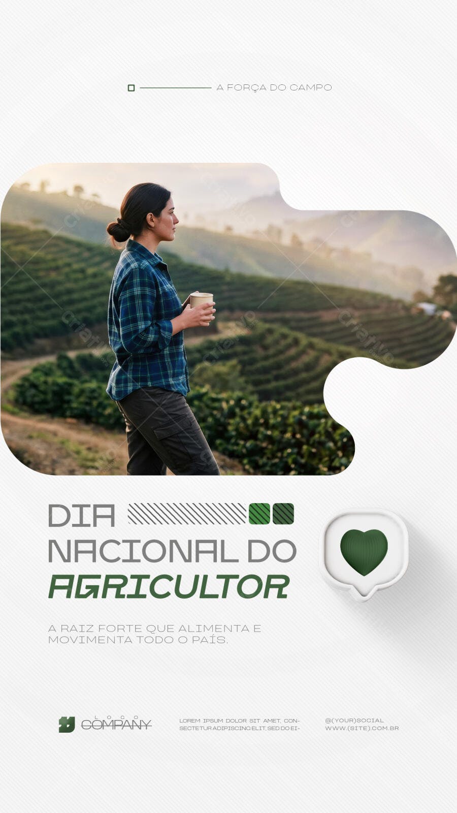 Post Instagram Dia Nacional do Agricultor PSD Editável