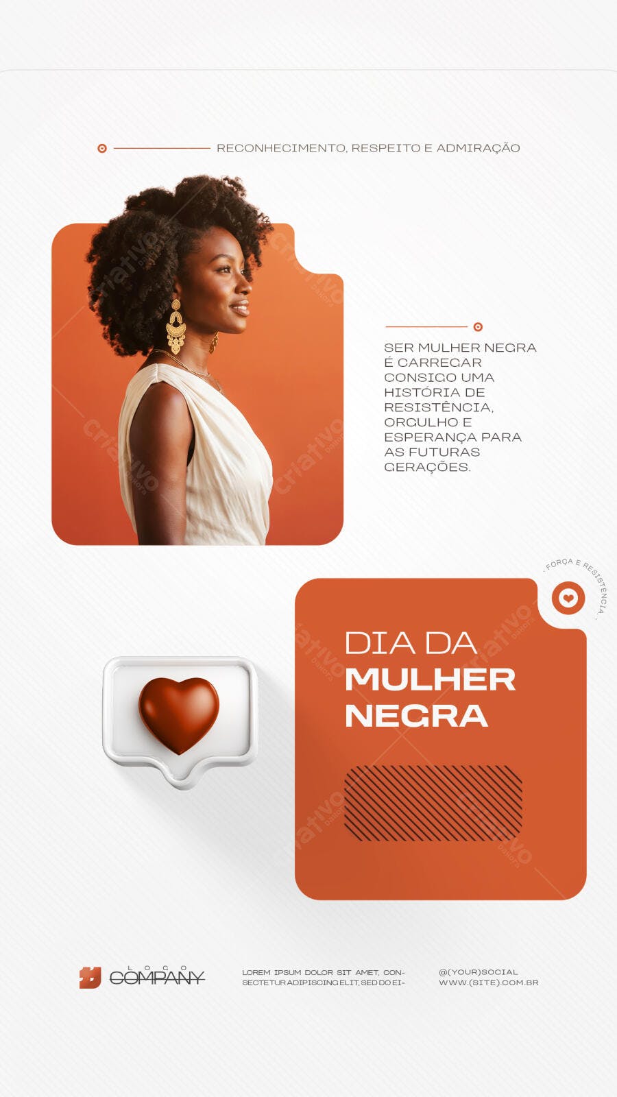 Story Dia da Mulher Negra Agosto PSD Editável