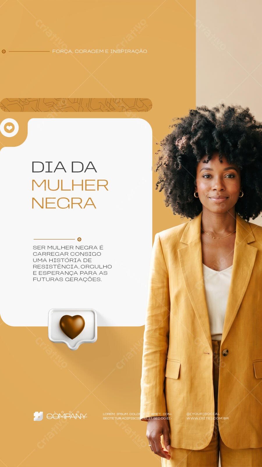 Story Dia da Mulher Negra Agosto PSD Editável