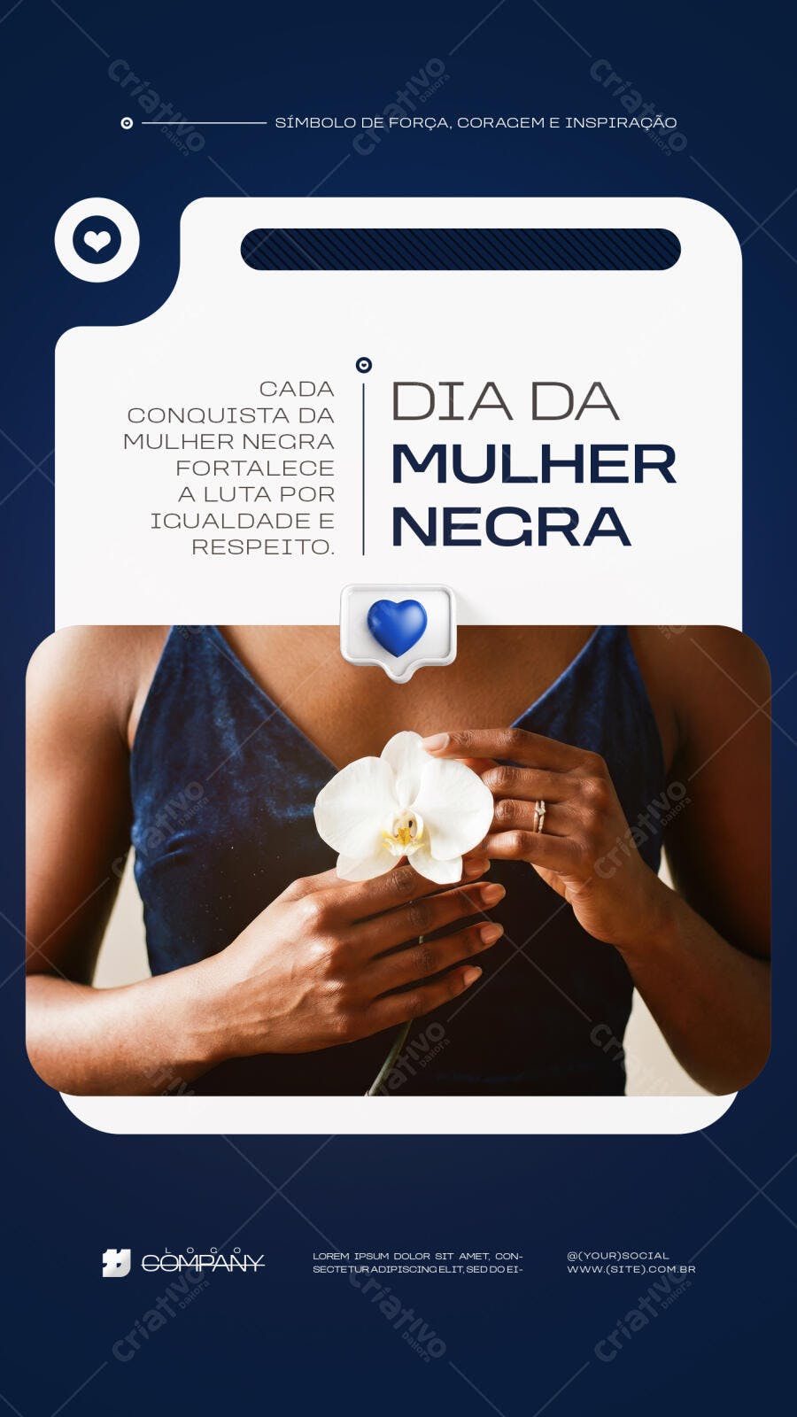 Story Dia da Mulher Negra Empoderamento PSD Editável
