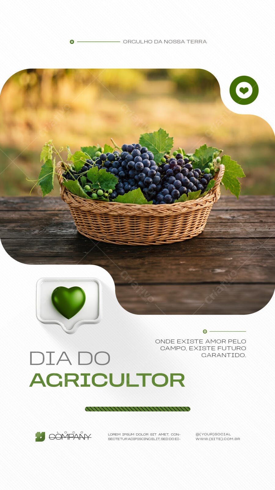 Story Dia do Agricultor Uvas PSD Editável