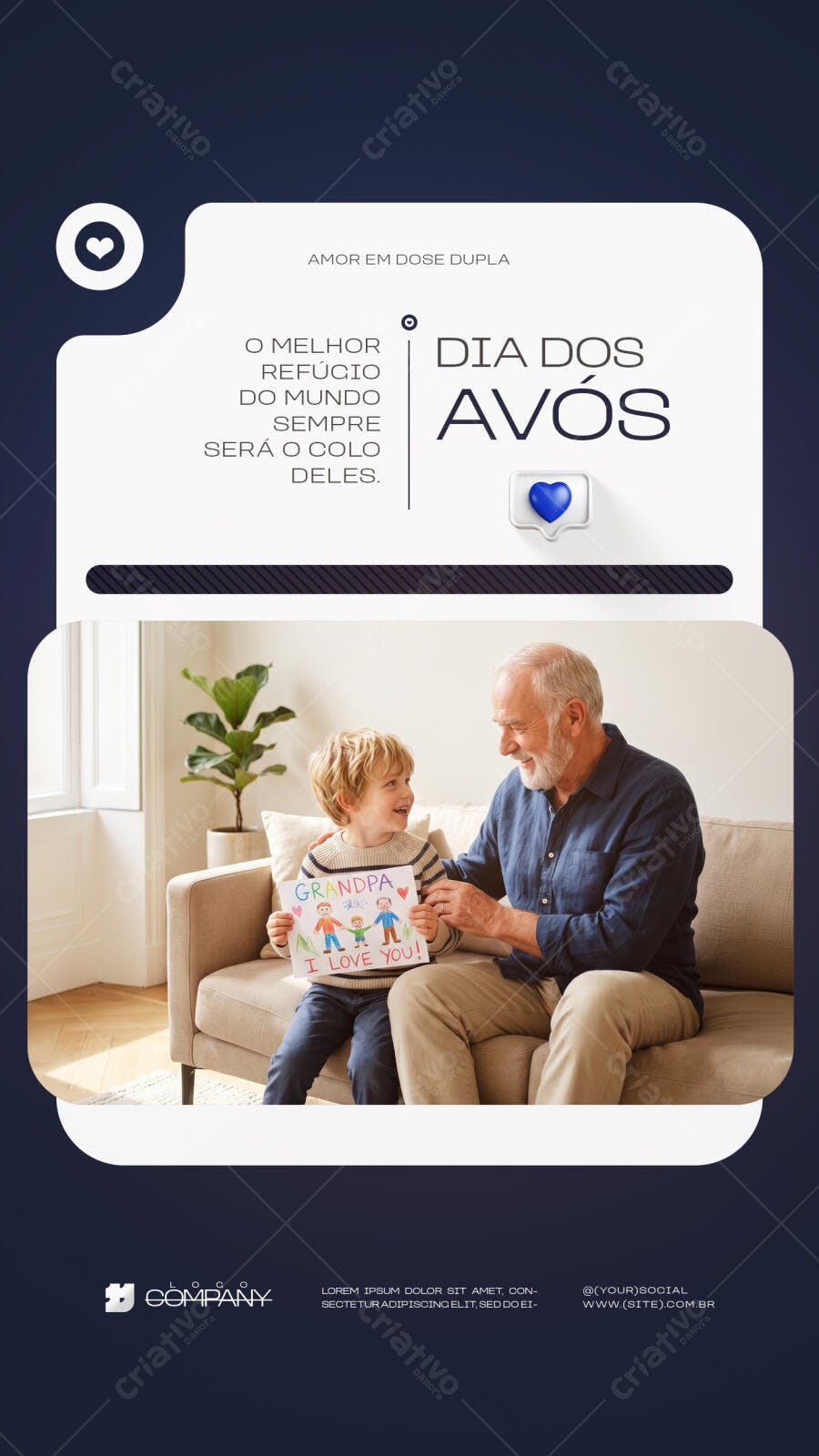 Story Instagram Dia dos Avós Agosto PSD Editável