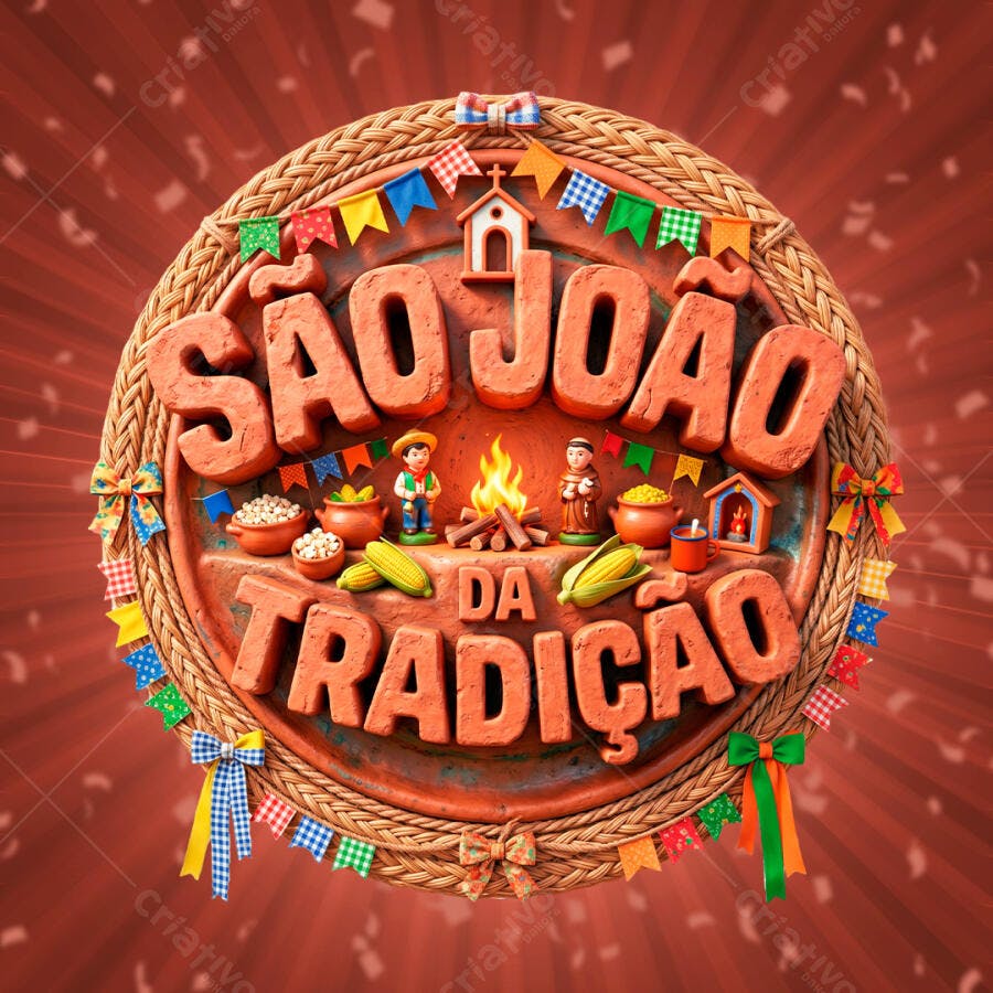 Arte São João da Tradição Festa Junina PSD Editável