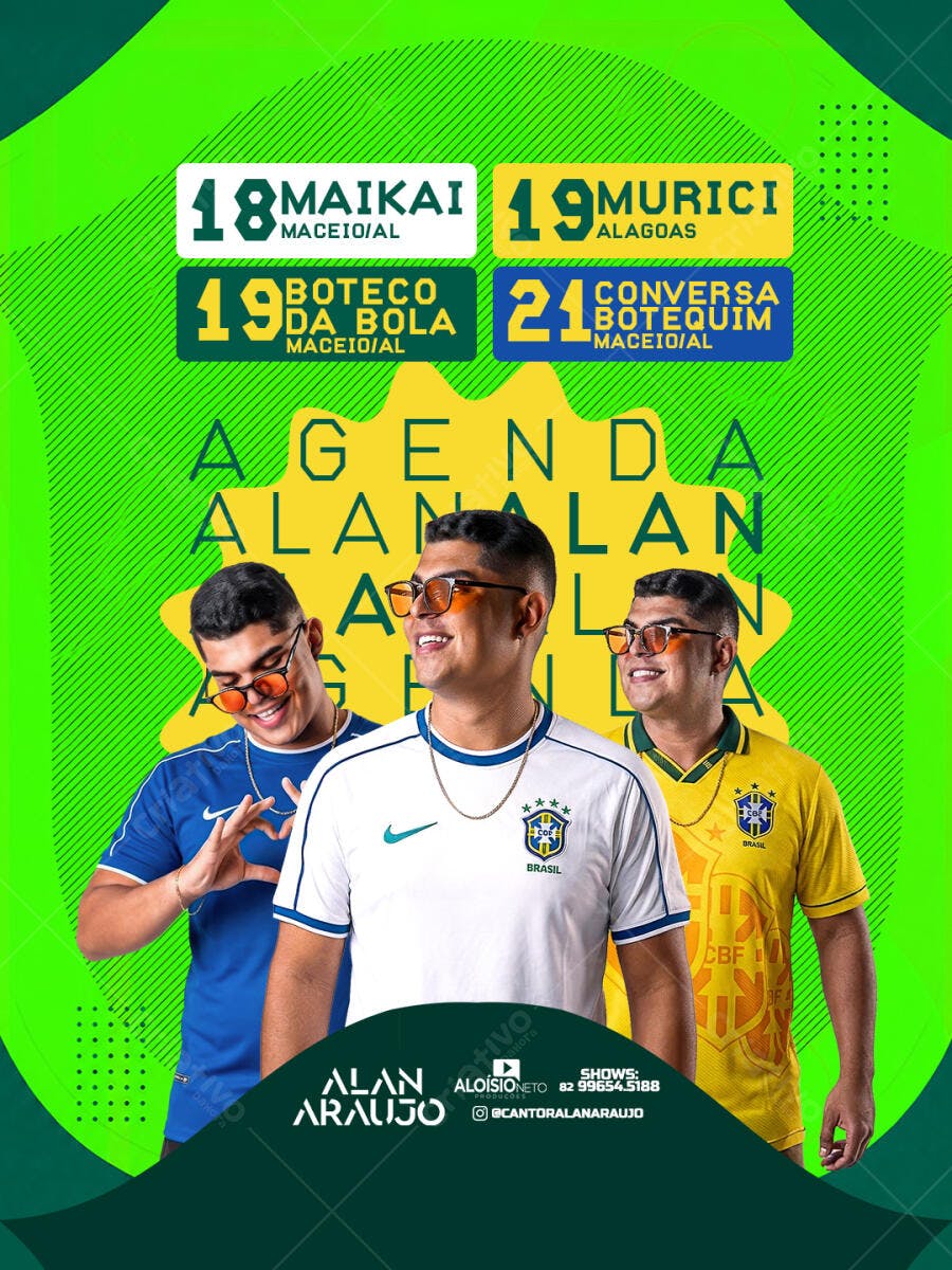 Flyer Agenda de Shows Artista Sertanejo PSD Editável