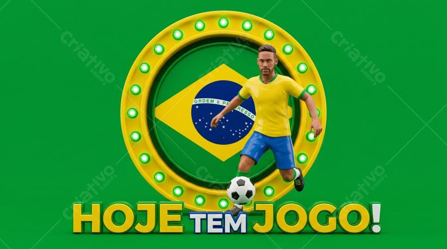 Flyer Hoje Tem Jogo Brasil Futebol Copa do Mundo PSD