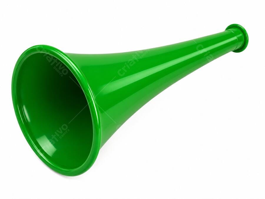 Foto Vuvuzela Verde Instrumento Musical de Torcida Fundo Branco