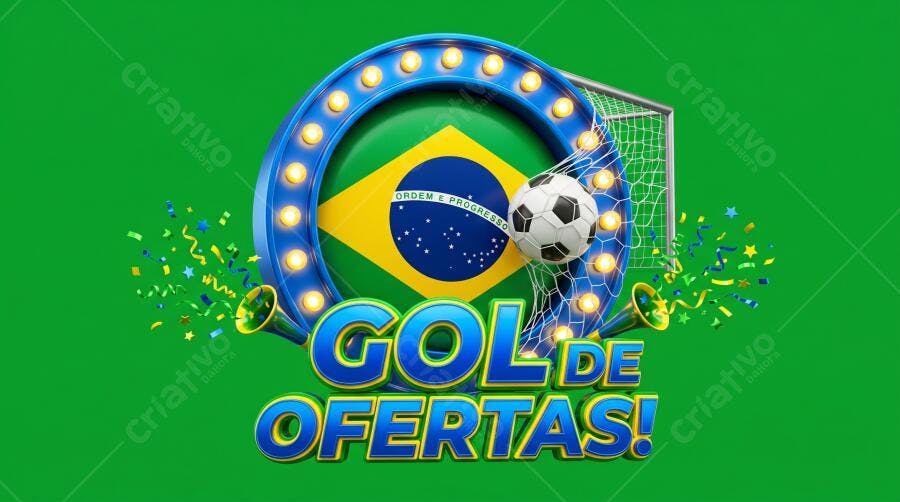 Gol de Ofertas Brasil Copa do Mundo Fundo Verde