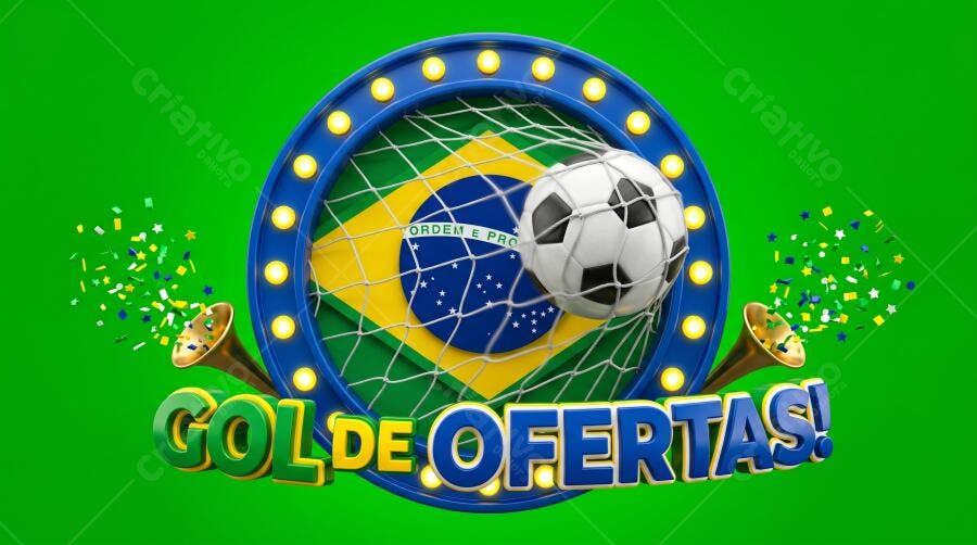 Gol de Ofertas Futebol Brasil Copa do Mundo Fundo Verde