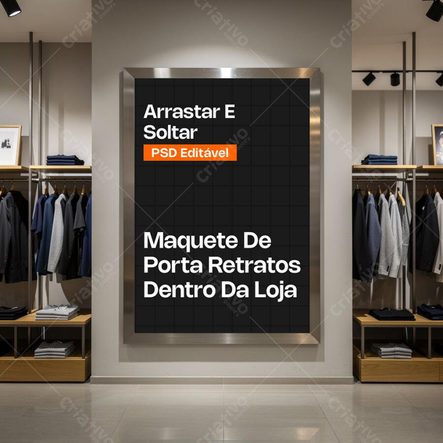 Mockup Porta Retratos Digital Loja de Roupas Editável