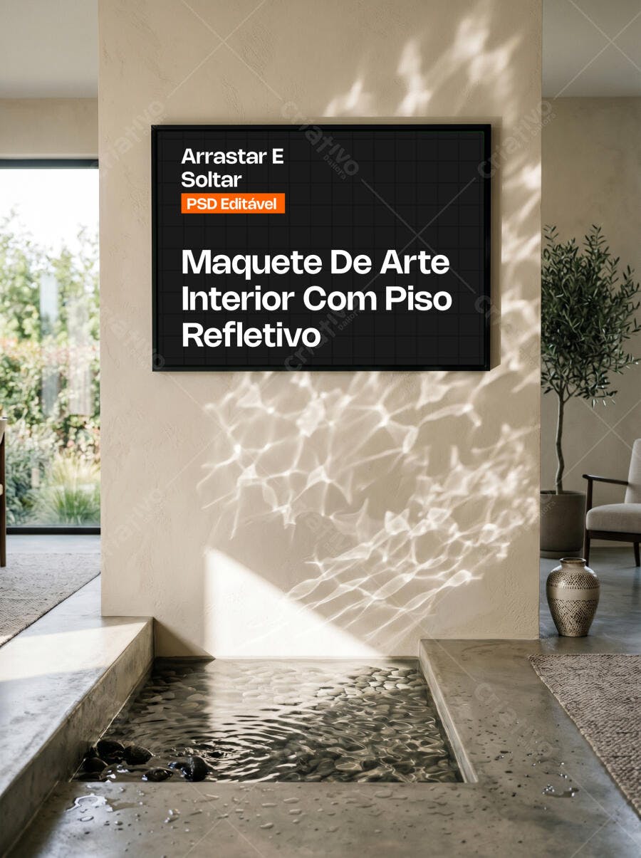 Mockup Quadro Arte Interior Parede Texturizada Editável