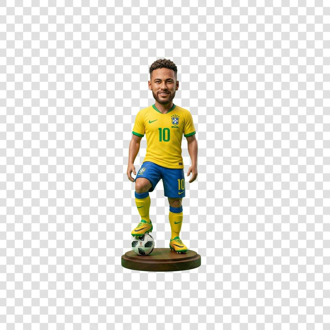 Personagem Ilustrado Neymar Futebol Brasil PNG Fundo Transparente