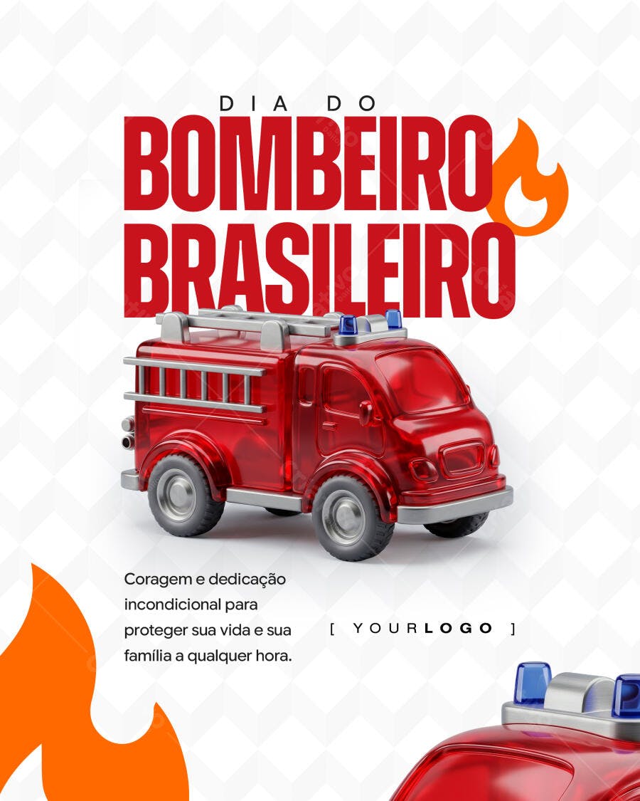 Post Dia do Bombeiro Brasileiro PSD Editável