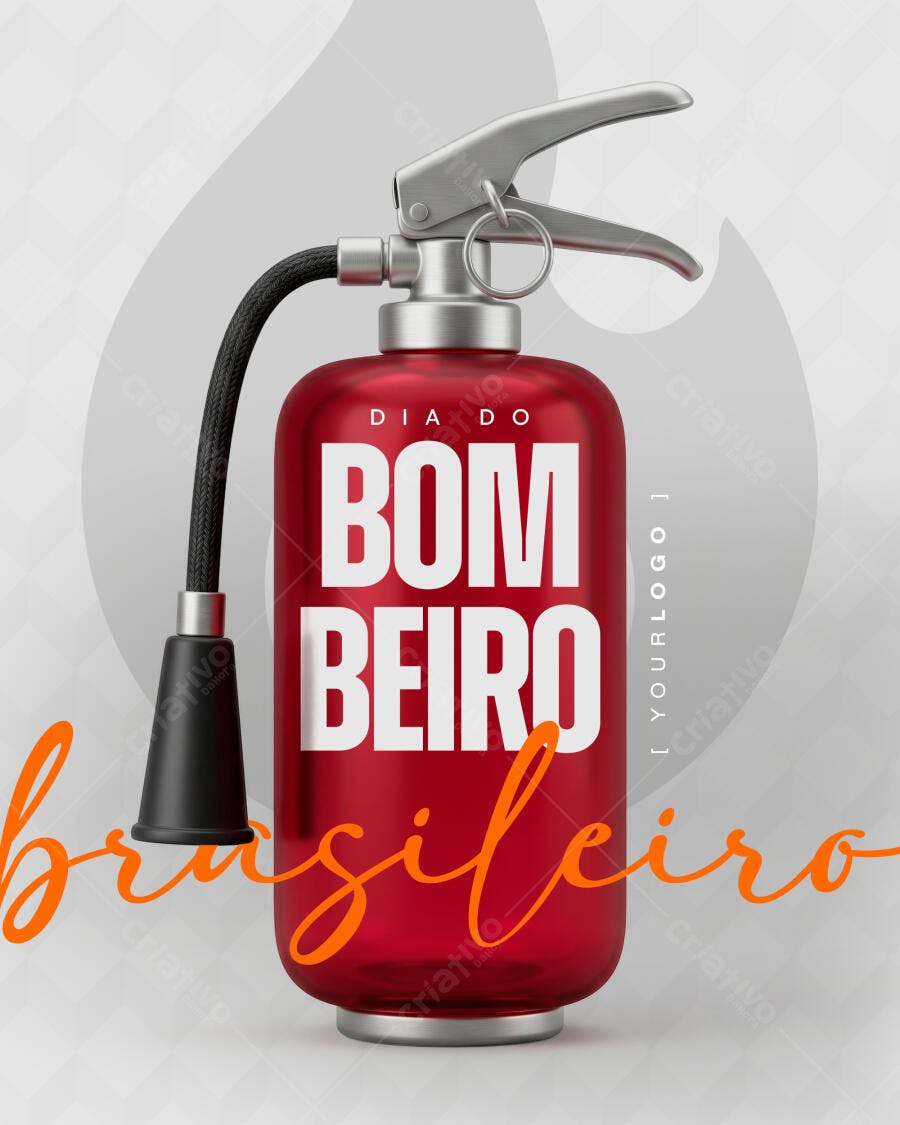 Post Dia do Bombeiro Brasileiro PSD Editável