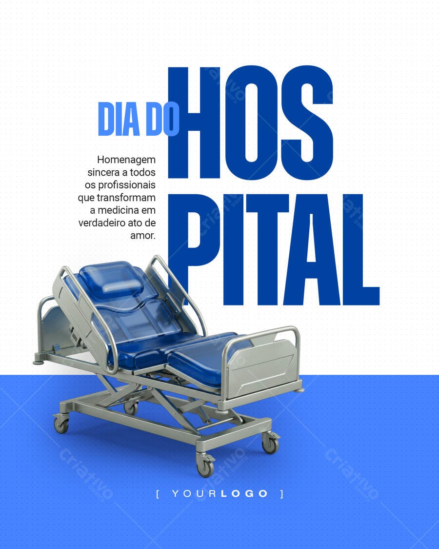 Post Dia do Hospital Saúde Clínica Médica PSD Editável