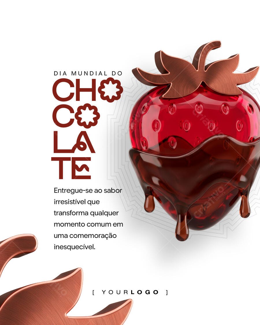 Post Dia Mundial do Chocolate Confeitaria PSD Editável