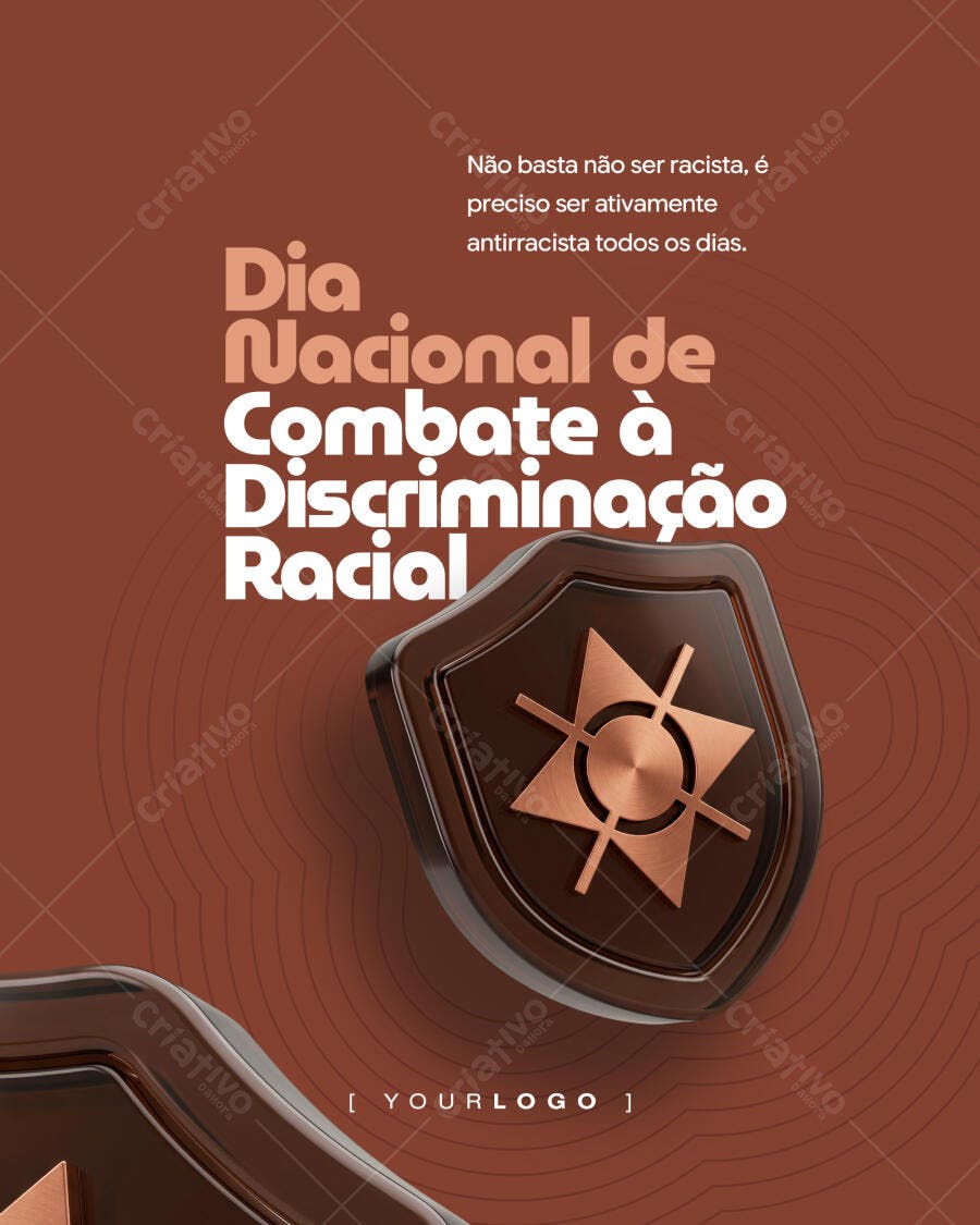 Post Dia Nacional Combate Discriminação Racial PSD Editável