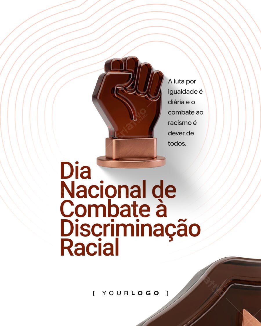 Post Dia Nacional Combate Discriminação Racial PSD Editável