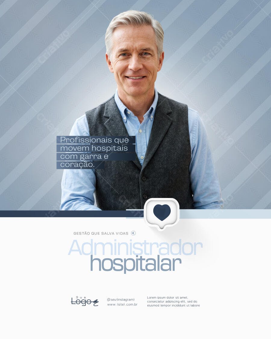 Post Instagram Administrador Hospitalar PSD Editável