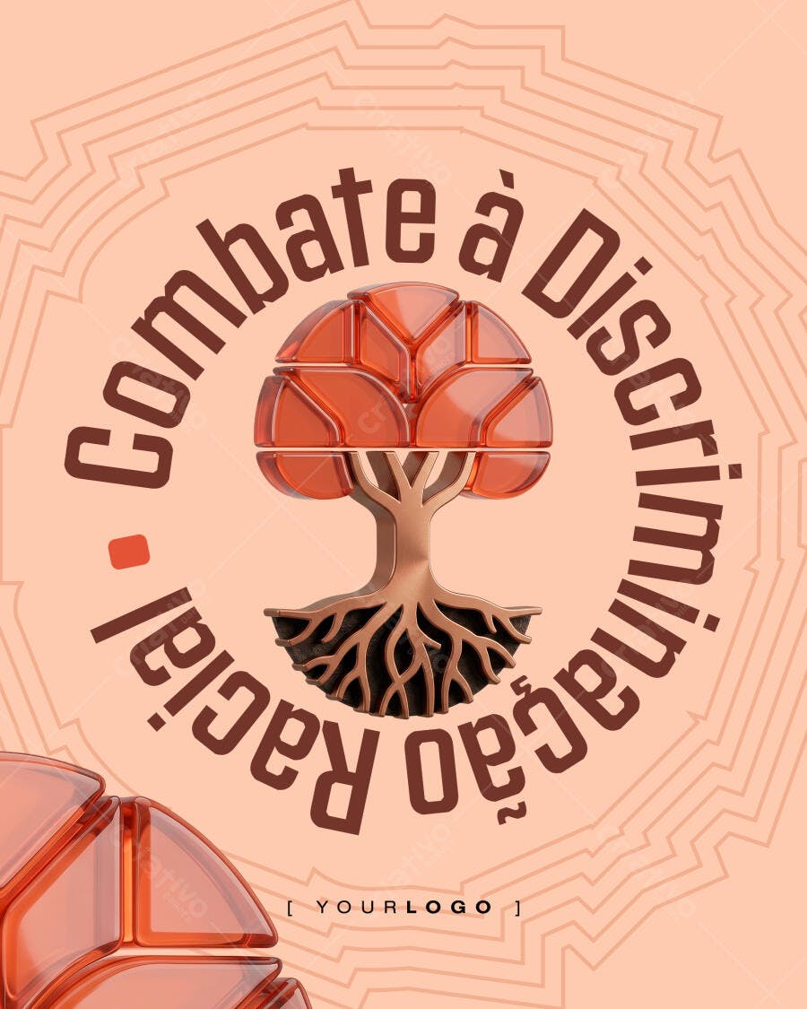 Post Instagram Combate Discriminação Racial PSD Editável