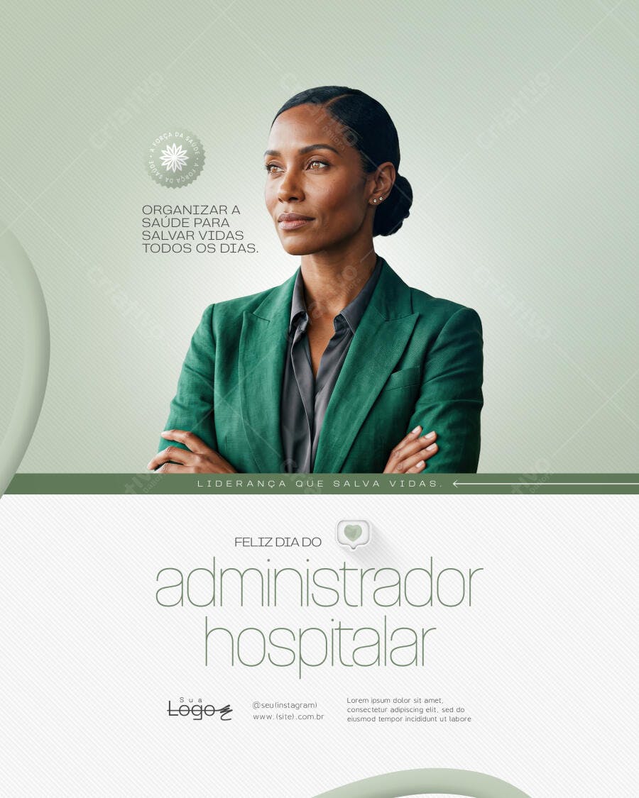 Post Instagram Dia do Administrador Hospitalar PSD Editável
