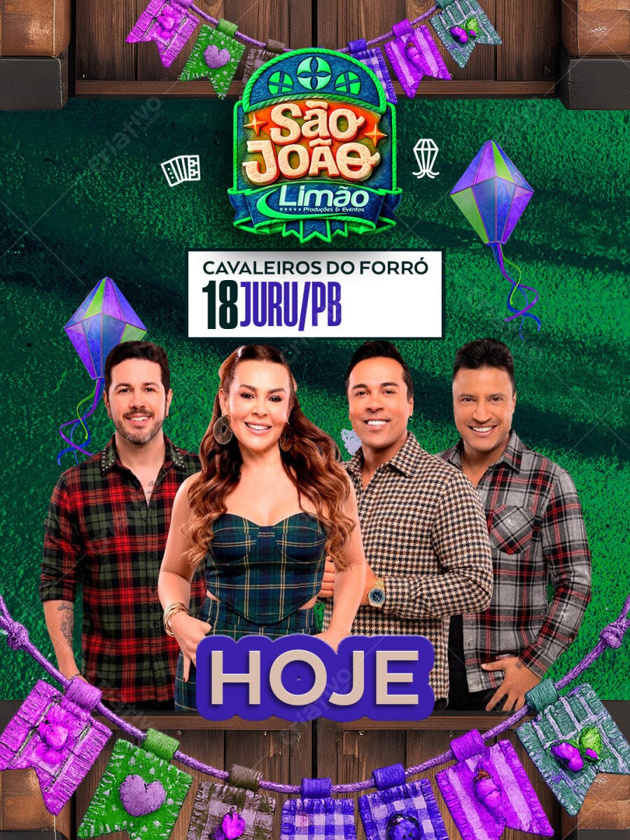 Post Instagram São João Festa Junina Forró PSD Editável