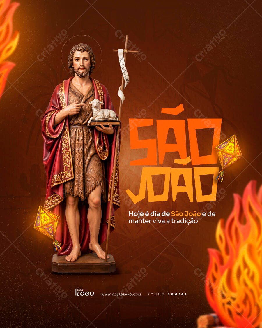 Post Instagram São João Junho PSD Editável