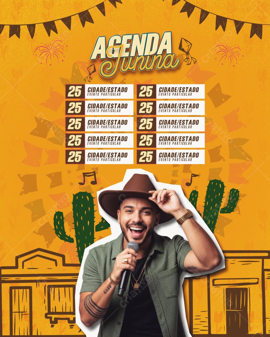 Agenda Junina Festa Junina Arraial PSD Editável