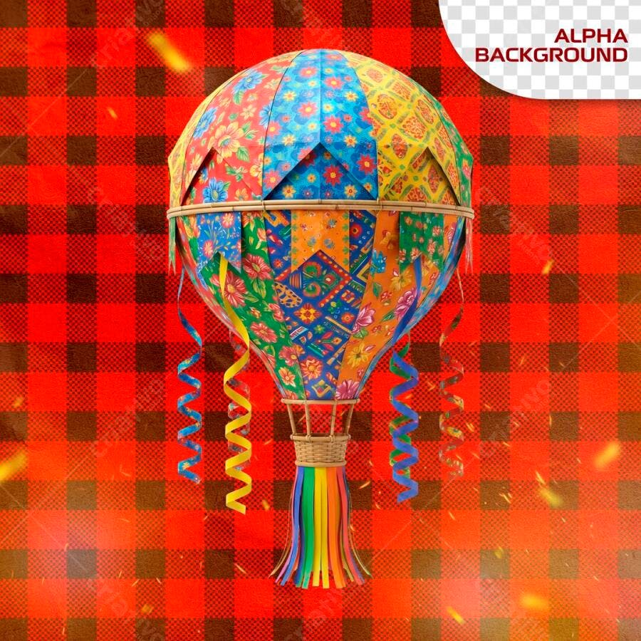 Balão Festa Junina São João Arraial PSD Editável