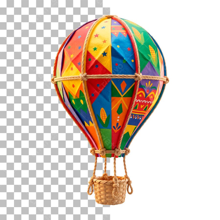 Balão Festa Junina São João PSD Editável Colorido