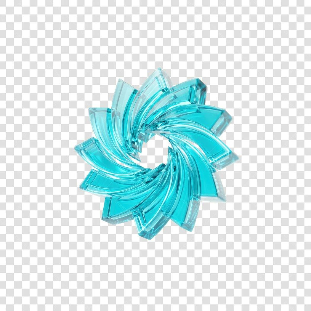 Elemento 3D Abstrato Azul Transparente PNG Fundo Transparente