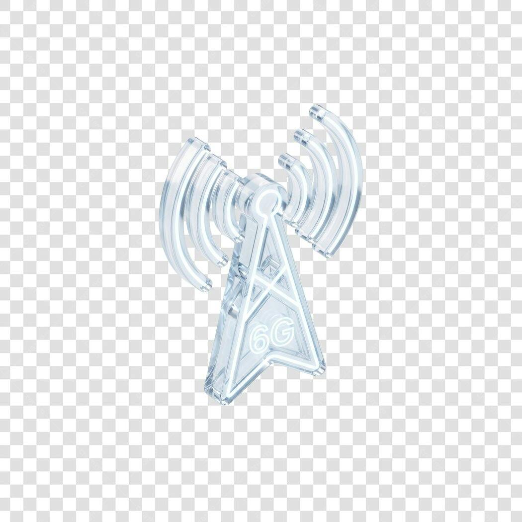 Elemento 3D Antena 6G Sinal Transparente PNG Fundo Transparente