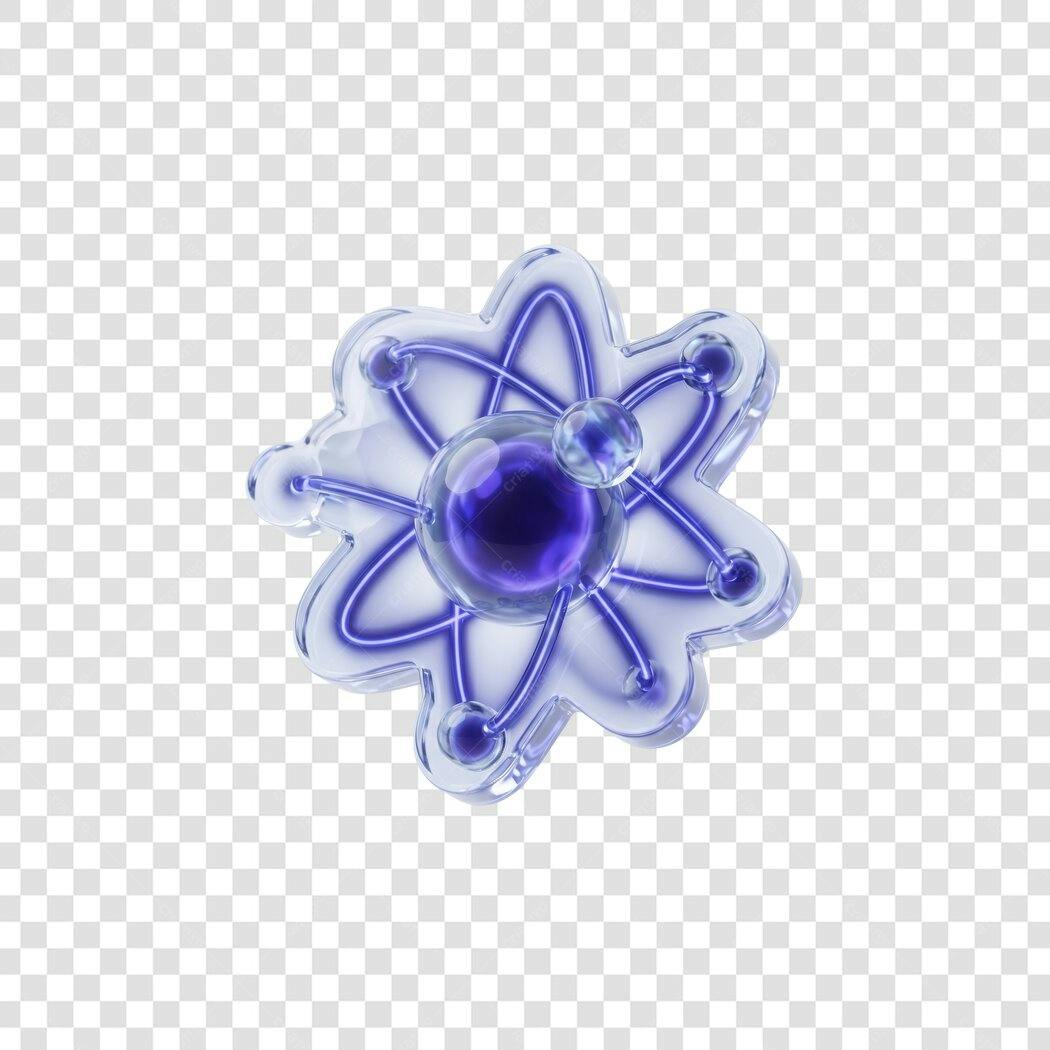 Elemento 3D Átomo Ciência Roxo Transparente PNG Fundo Transparente