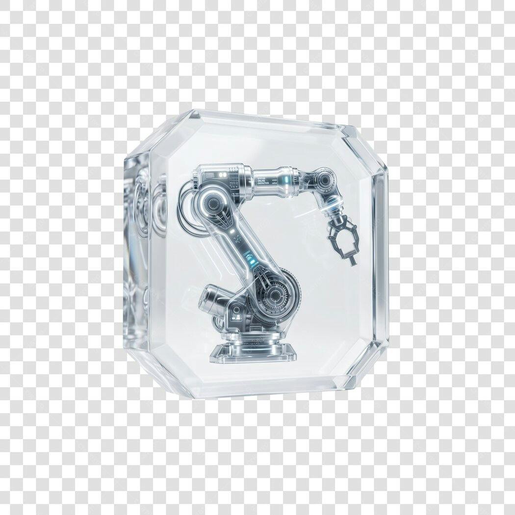 Elemento 3D Braço Robótico Indústria Tecnologia PNG Fundo Transparente