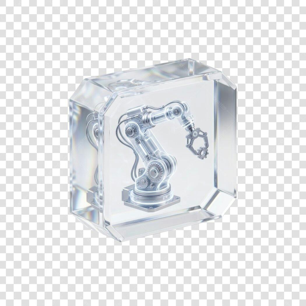Elemento 3D Braço Robótico Tecnologia Transparente PNG Fundo Transparente